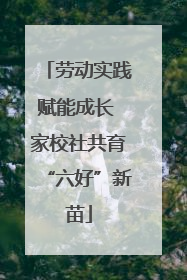 劳动实践赋能成长 家校社共育“六好”新苗