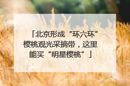 北京形成“环六环”樱桃观光采摘带，这里能买“明星樱桃”