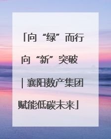 向“绿”而行 向“新”突破｜襄阳数产集团赋能低碳未来