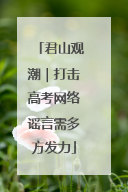 君山观潮｜打击高考网络谣言需多方发力