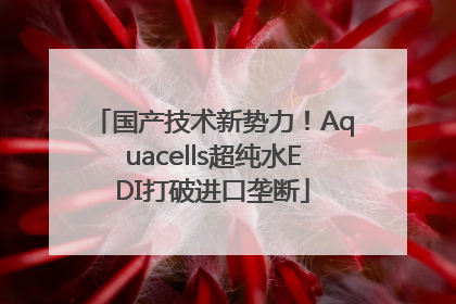 国产技术新势力！Aquacells超纯水EDI打破进口垄断
