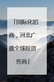 国际化招商，河北广邀全球投资客商