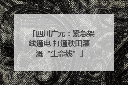 四川广元：紧急架线通电 打通秧田灌溉“生命线”