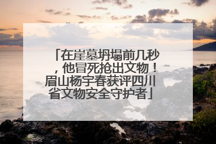 在崖墓坍塌前几秒，他冒死抢出文物！眉山杨宇春获评四川省文物安全守护者