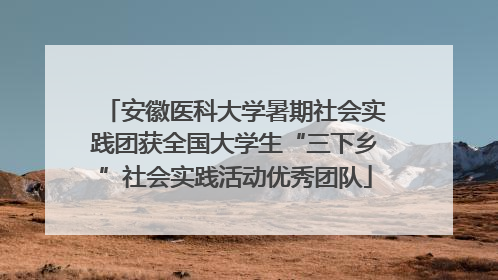 安徽医科大学暑期社会实践团获全国大学生“三下乡”社会实践活动优秀团队
