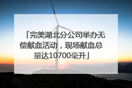 完美湖北分公司举办无偿献血活动，现场献血总量达10700毫升