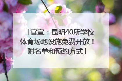 官宣：昆明40所学校体育场地设施免费开放！附名单和预约方式