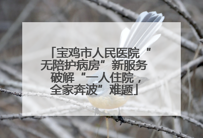 宝鸡市人民医院“无陪护病房”新服务 破解“一人住院，全家奔波”难题