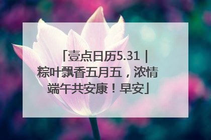 壹点日历5.31｜粽叶飘香五月五，浓情端午共安康！早安