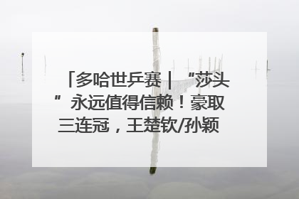 多哈世乒赛｜“莎头”永远值得信赖！豪取三连冠，王楚钦/孙颖莎就是最强混双