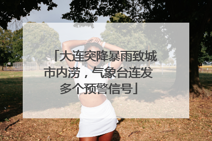 大连突降暴雨致城市内涝，气象台连发多个预警信号