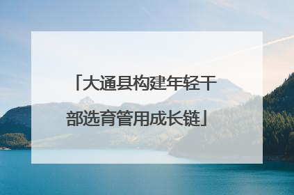 大通县构建年轻干部选育管用成长链