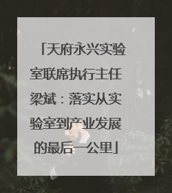 天府永兴实验室联席执行主任梁斌：落实从实验室到产业发展的最后一公里