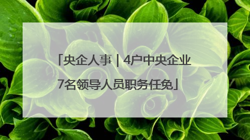 央企人事｜4户中央企业7名领导人员职务任免