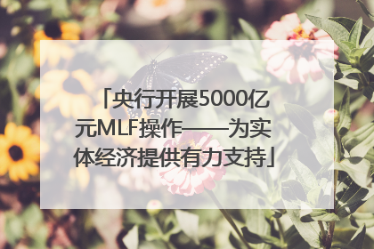 央行开展5000亿元MLF操作——为实体经济提供有力支持