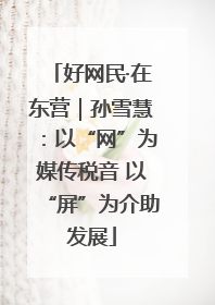 好网民·在东营｜孙雪慧：以“网”为媒传税音 以“屏”为介助发展