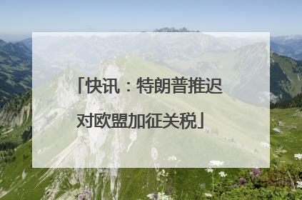 快讯：特朗普推迟对欧盟加征关税