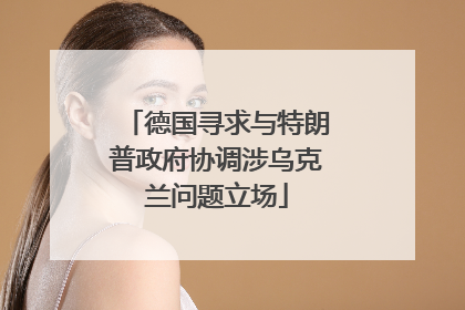 德国寻求与特朗普政府协调涉乌克兰问题立场