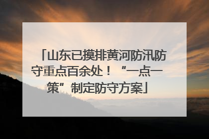 山东已摸排黄河防汛防守重点百余处！“一点一策”制定防守方案