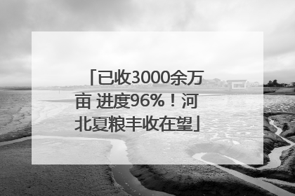 已收3000余万亩 进度96%！河北夏粮丰收在望