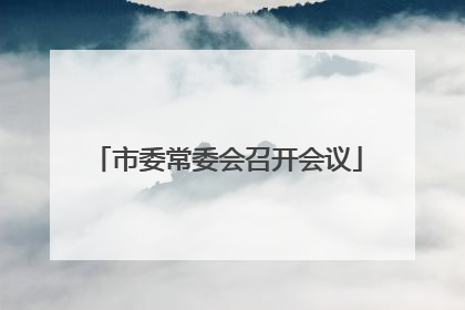 市委常委会召开会议