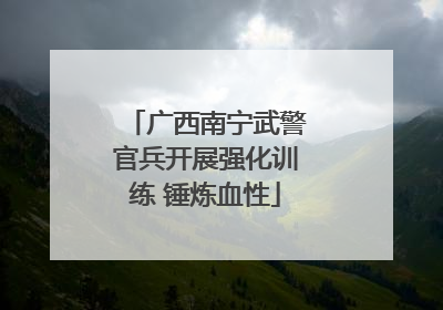 广西南宁武警官兵开展强化训练 锤炼血性