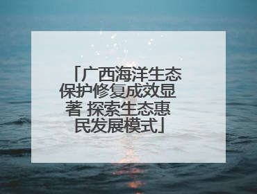 广西海洋生态保护修复成效显著 探索生态惠民发展模式