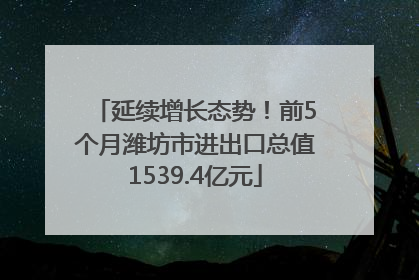 延续增长态势！前5个月潍坊市进出口总值1539.4亿元