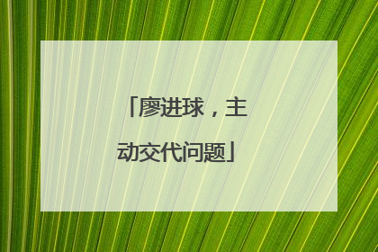 廖进球，主动交代问题