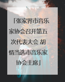张家界市音乐家协会召开第五次代表大会 胡情当选市音乐家协会主席