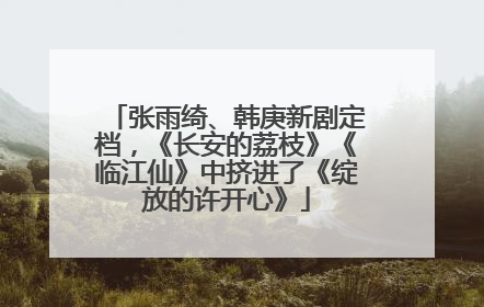 张雨绮、韩庚新剧定档，《长安的荔枝》《临江仙》中挤进了《绽放的许开心》