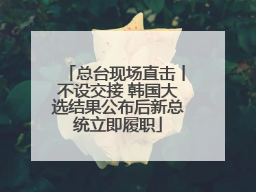 总台现场直击丨不设交接 韩国大选结果公布后新总统立即履职