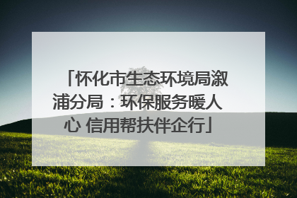 怀化市生态环境局溆浦分局：环保服务暖人心 信用帮扶伴企行