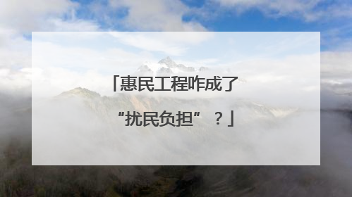 惠民工程咋成了“扰民负担”？