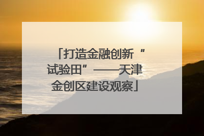 打造金融创新“试验田”——天津金创区建设观察