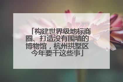 构建世界级地标商圈、打造没有围墙的博物馆，杭州拱墅区今年要干这些事