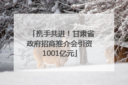 携手共进！甘肃省政府招商推介会引资1001亿元