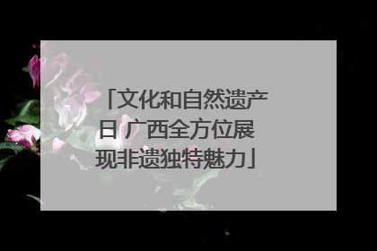 文化和自然遗产日 广西全方位展现非遗独特魅力