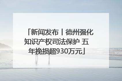 新闻发布丨德州强化知识产权司法保护 五年挽损超930万元