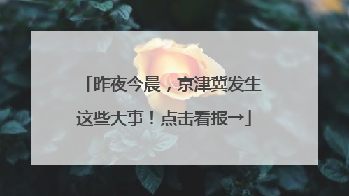 昨夜今晨，京津冀发生这些大事！点击看报→