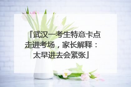 武汉一考生特意卡点走进考场，家长解释：太早进去会紧张