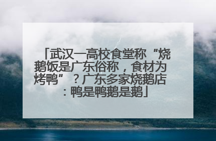 武汉一高校食堂称“烧鹅饭是广东俗称，食材为烤鸭”？广东多家烧鹅店：鸭是鸭鹅是鹅