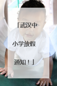 武汉中小学放假通知！