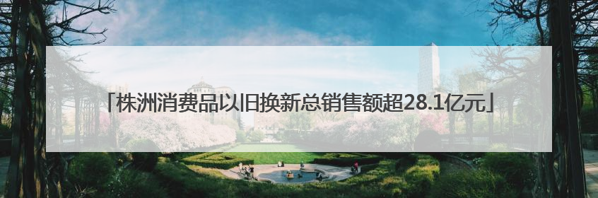 株洲消费品以旧换新总销售额超28.1亿元