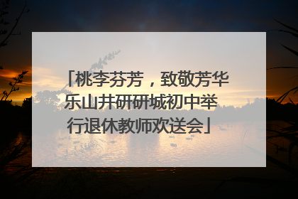 桃李芬芳，致敬芳华 乐山井研研城初中举行退休教师欢送会
