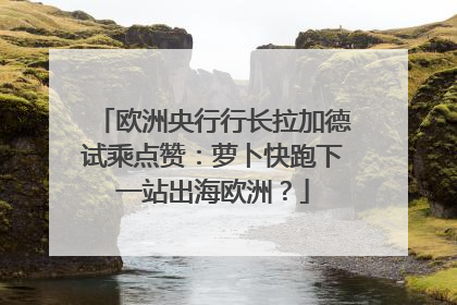 欧洲央行行长拉加德试乘点赞：萝卜快跑下一站出海欧洲？