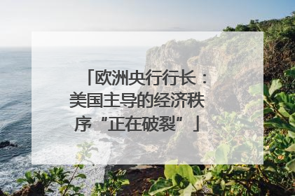欧洲央行行长：美国主导的经济秩序“正在破裂”