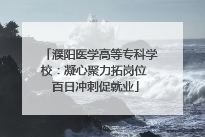濮阳医学高等专科学校：凝心聚力拓岗位 百日冲刺促就业