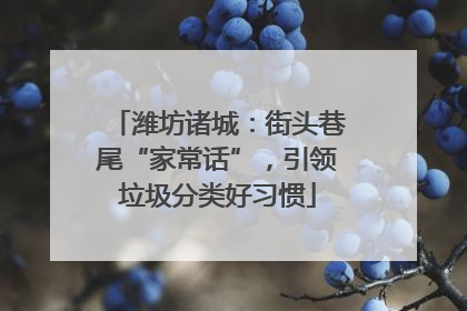 潍坊诸城：街头巷尾“家常话”，引领垃圾分类好习惯