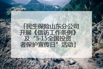民生保险山东分公司开展《信访工作条例》及“5·15全国投资者保护宣传日”活动